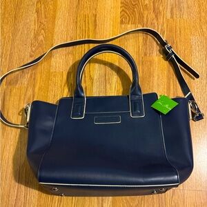 Vera Bradley crossbody faux leather in Classic Navy with shoulder straps.  NWT